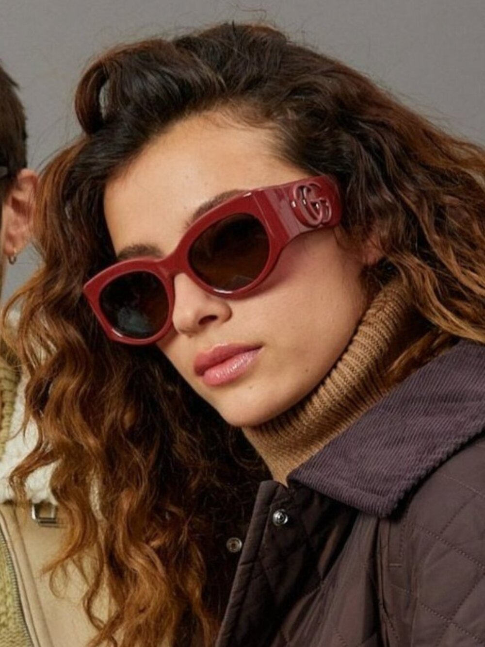 GUCCI GG1544S 002 BURGUNDY OVAL SUNGLASSES